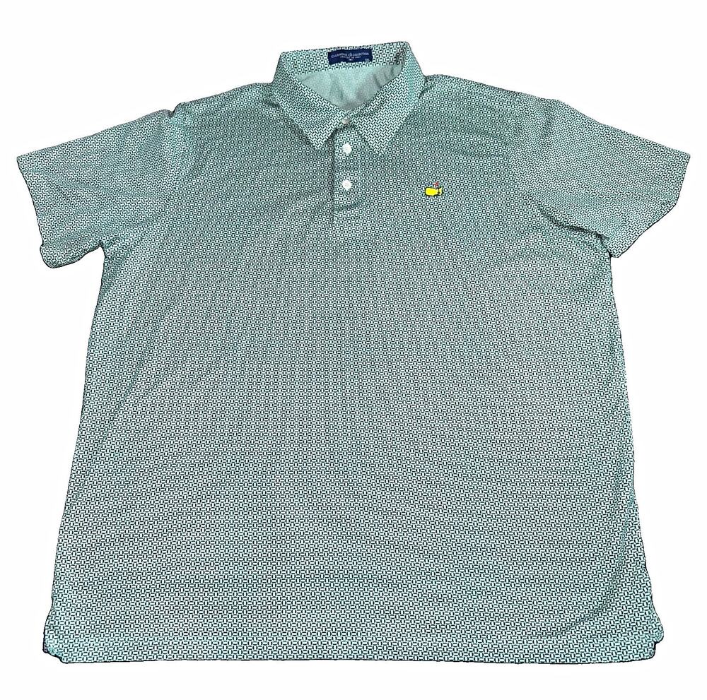 Clubhouse Collection Masters Polo Mens 2XL Green Black Geometric